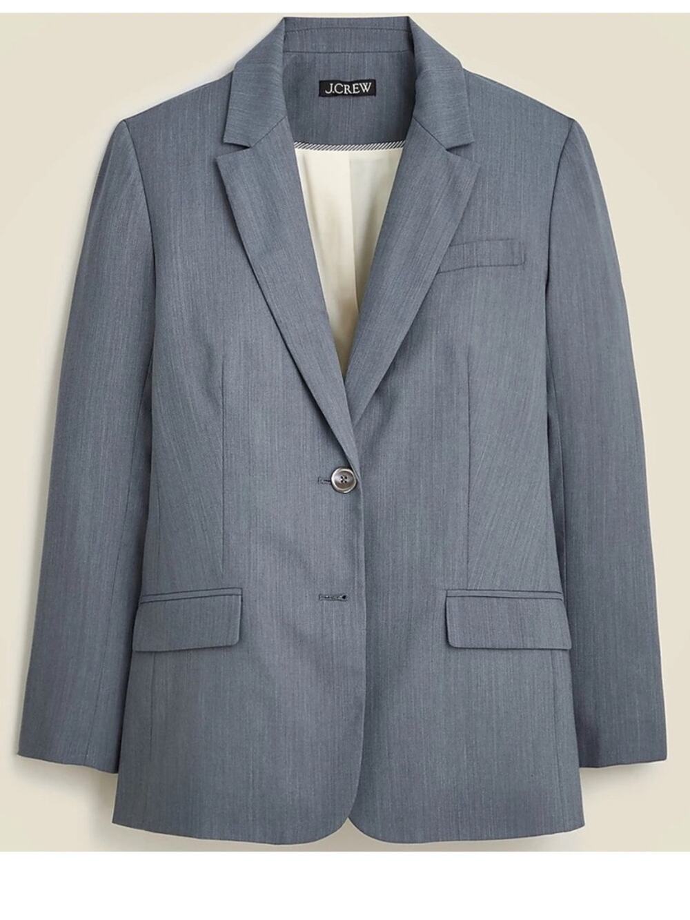 J Crew Relaxed blazer in gauzy Italian wool blend Size 14 Gray Blue Career